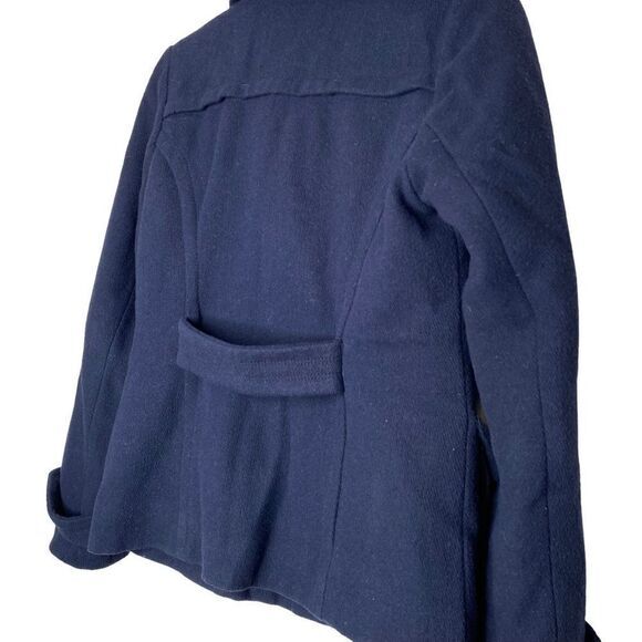 American Eagle Navy Pea Coat with Plaid Lining Warm cozy size Small - Picture 5 of 14